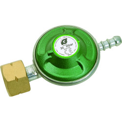Regulator 30mbar combiconnection and 8mm hose connection.